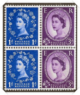 QEII 1965 Wilding 1d/3d Booklet Pane Mounted Mint Hrd2a - Neufs