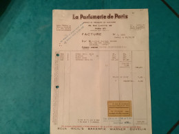 75/ Fact La Parfumerie De Paris 9eme 1941 - Perfumería & Droguería