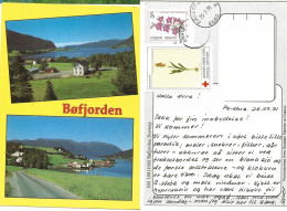 Norway Postcard 1991 Bøfjorden     - Cancelled Bæverfjord 25.7.91 - Lettres & Documents