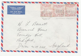 3 METER Stamps STUCK To COVER USED At POSTAGE On AIRMAIL Cover NEW ZEALAIND To Beforf GB Christmas SLOGAN  1981 - Lettres & Documents