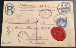 BIRMINGHAM 1899>RIGA, LATVIA-RUSSIA Cover ! GB Queen Victoria Jubilee Issue1887-1900 Postal Stationery Registered Letter - Storia Postale