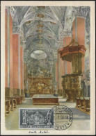 Vatican 1957 Y&T 248 Sur Carte Maximum. Basilique Autrichienne De Mariazell - Iglesias Y Catedrales