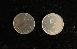 Monnaie - France - 2 Pieces De 5 Centimes épi (1963/1964) - 1 Centime