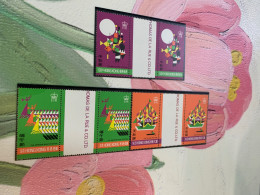 Hong Kong Festival Dragon Pair Stamp MNH Gutter Block Rare - Cartas & Documentos