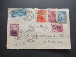 1937 Österreich Mit Flugpost 1925 Nr.473 MiF Mit Ausgabe 1935 Wien 1 Flugpost Nach Niedergrund Elbe  B. Bodenbach CSR - Covers & Documents