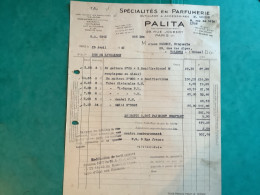 75/ Fact Spécialités En Parfumerie  Outillage Et Accessoires Malita Paris 9eme 1941 - Perfumería & Droguería