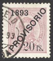 Portugal Sc# 91 Used 1893 20r On 25r Overprint King Luiz - Gebraucht