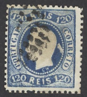 Portugal Sc# 32 Used (small Thin) 1867-1870 120r King Luiz - Oblitérés