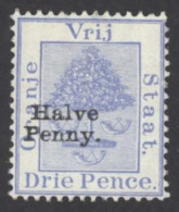 Orange River Colony Sc# 42e (no Bar) MH 1896 ½p On 3p Orange Tree - Oranje-Freistaat (1868-1909)