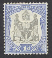 British Central Africa Sc# 43 MH (b) 1897-1901 1p Ultra & Black Coat Of Arms - Nyassaland (1907-1953)