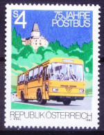 Austria 1982 MNH, 75 Years Postal Bus Service, Cars - Bus