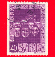 SVEZIA - Sverige - Usato - 1960 -  Anno Mondiale Del Rifugiato - Testa Di Rifugiati - 40 - Oblitérés