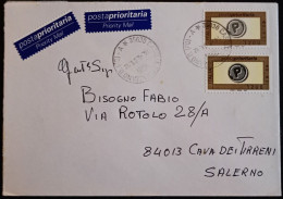 Caselle Selvazzano 14.6.2001 Prioritario L.1200/Eur.0,62 X2 (IPZS - Roma - 2001 / 2 Trattini) - 2001-10: Poststempel