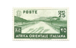 (COLONIE E POSSEDIMENTI) 1938, SOGGETTI VARI, 25c - Francobollo Nuovo (CAT. SASSONE N.7) - Africa Orientale Italiana