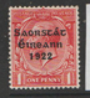 Ireland  1922 SG  53  1d Overprint  Mounted Mint - Unused Stamps