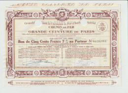 CHEMINS De FER De La GRANDE CEINTURE De PARIS 1926 - Railway & Tramway