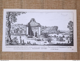 Roma Castello E Fonte Dell'Acqua Acetosa Incisione Battista Falda 1665 Ristampa - Sonstige & Ohne Zuordnung