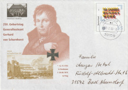 250. Geburtstag Generalleutnant Gerhard Von Scharnhorst - Privé Briefomslagen - Gebruikt