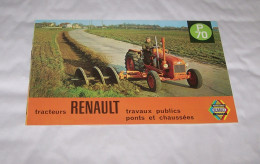 LIVRET PUB PUBLICITAIRE TRACTEURS RENAULT, TRACTEUR RENAULT P70 P 70, TRAVAUX PUBLICS PONTS ET CHAUSSEES - Trattori