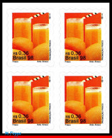 Ref. BR-2693-Q BRAZIL 1998 FOOD, DRINKS, PROMOTION FRISCO, FRUTS, ,MANGO REFRESHMENT,MI# 2907,BLOCK MNH 4V Sc# 2693 - Blocs-feuillets