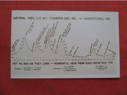 National Highway US 40 Elevation Map, Hagerstown To Cumberland, MD   Ref 6367 - Hagerstown