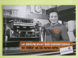 COMMERCE / CAFETIER - Comptoir , Machine à Café, Tasses, Verres... - Carte Publicitaire Commençants Montpellier - Cafés