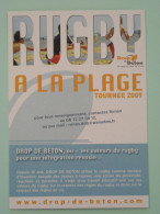 RUGBY - à La Plage - Carte Publicitaire Drop De Béton En Aquitaine Tournée 2009 - Rugby