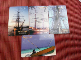 4Phonecards Boats Used Rare - Bateaux