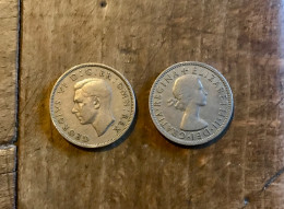 2 Pièces De Monnaie Grande Bretagne 2 Shilling - Autres & Non Classés