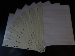 Feuilles Lot De 8 Pages Cartonnées Neuves 10 Bandes Uniface Perforation Standard Pour Classeur De Stock - For Stockbook