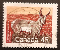 Canada 1990 USED Sc.#1172d  45c,  Perf. 13.1  Pronghorn - Gebruikt