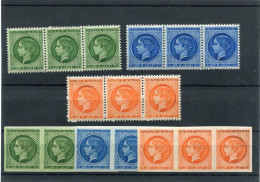 !!! LOT D'ESSAIS PRINCE NAPOLEON EN BANDES DE 3 (DENTELES ET NON DENTELES) NEUFS ** - Proofs, Unissued, Experimental Vignettes