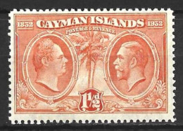 CAYMAN Is.....KING GEORGE V...(1910-36..)....." 1932.."......1 & HALFd.......SG87.......MH... - Cayman (Isole)