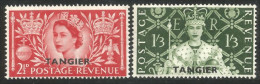 852 Tangier Elizabeth II 2d 1/3 Overprints MH * Neuf CH (TAN-7) - Morocco Agencies / Tangier (...-1958)