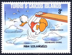 886 Turks Caicos Donald Diving Plongeon Plongee Diver MNH ** Neuf SC (TUK-78e) - Kunst- Und Turmspringen