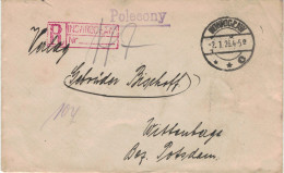 Reko Polecony Inowrocław Hohensalza 1926 > Gebrüder Bischoff Wittenberge - Dreierstreifen - Cartas & Documentos