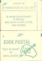 CARNET 2219-C 2 Liberté De Delacroix "CODE POSTAL" Fermé. Etat Parfait RARE - Modern : 1959-…