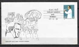 INDE. N°674 Sur Enveloppe 1er Jour De 1981. Sanjay Gandhi. - FDC