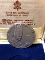 Vaticano Medaglia Annuale AG Anno XVIII Giovanni Paolo II  1996 In Box Senza Scatola Esterna - Royal/Of Nobility