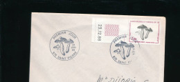 St Pierre Et Miquelon N°497 Flore Champignon "Tricholome Vergeté" (Tricholoma Virgatum) FDC 23.12.88 - Sur Enveloppe - Lettres & Documents