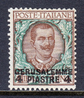 ITALY (OFFICES IN JERUSALEM) — SCOTT 6 — 1909 4pi ON 1L SURCH. — MH — SCV $35 - Non Classificati