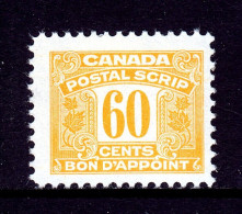 CANADA — VAN DAM FPS55 — 60¢ THIRD ISSUE POSTAL SCRIPT — MNH — CV $31 - Revenues