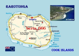 Cook Islands Rarotonga Island Map New Postcard * Carte Geographique * Landkarte - Cook Islands