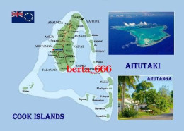 Cook Islands Aitutaki Atoll Map New Postcard * Carte Geographique * Landkarte - Cook-Inseln