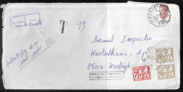 Belgium. Stamps Sc. 1090, J66, J74 On Commercial Letter, Taxed - Postage Due Stamps, Sent From Kortrijk On 22.07.1983 - Brieven En Documenten