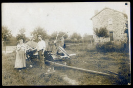 Cpa Carte Photo Du 91 Vigneux Cachet Départ Vigneux Et Tampon Léon Goix à Vigneux -- Moissonneuse Batteuse STEP164ter - Vigneux Sur Seine