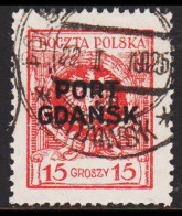 1925. DANZIG. Polnische Post Im Hafen Von Danzig (port Gdansk). PORT GDANSK On 15 GR.  (MICHEL 6) - JF544090 - Port Gdansk