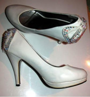 ESCARPIN FEMME À TALON " PRETTY SHOES " BLANC _HAB001 - Chaussures