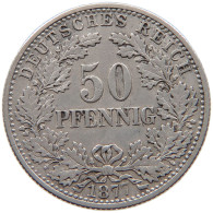 GERMANY EMPIRE 50 PFENNIG 1877 F #t031 0627 - 50 Pfennig