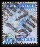 1882-1886. INDIA. Victoria. TWO ANNAS. Interesting Cancel.  - JF544370 - 1858-79 Kolonie Van De Kroon